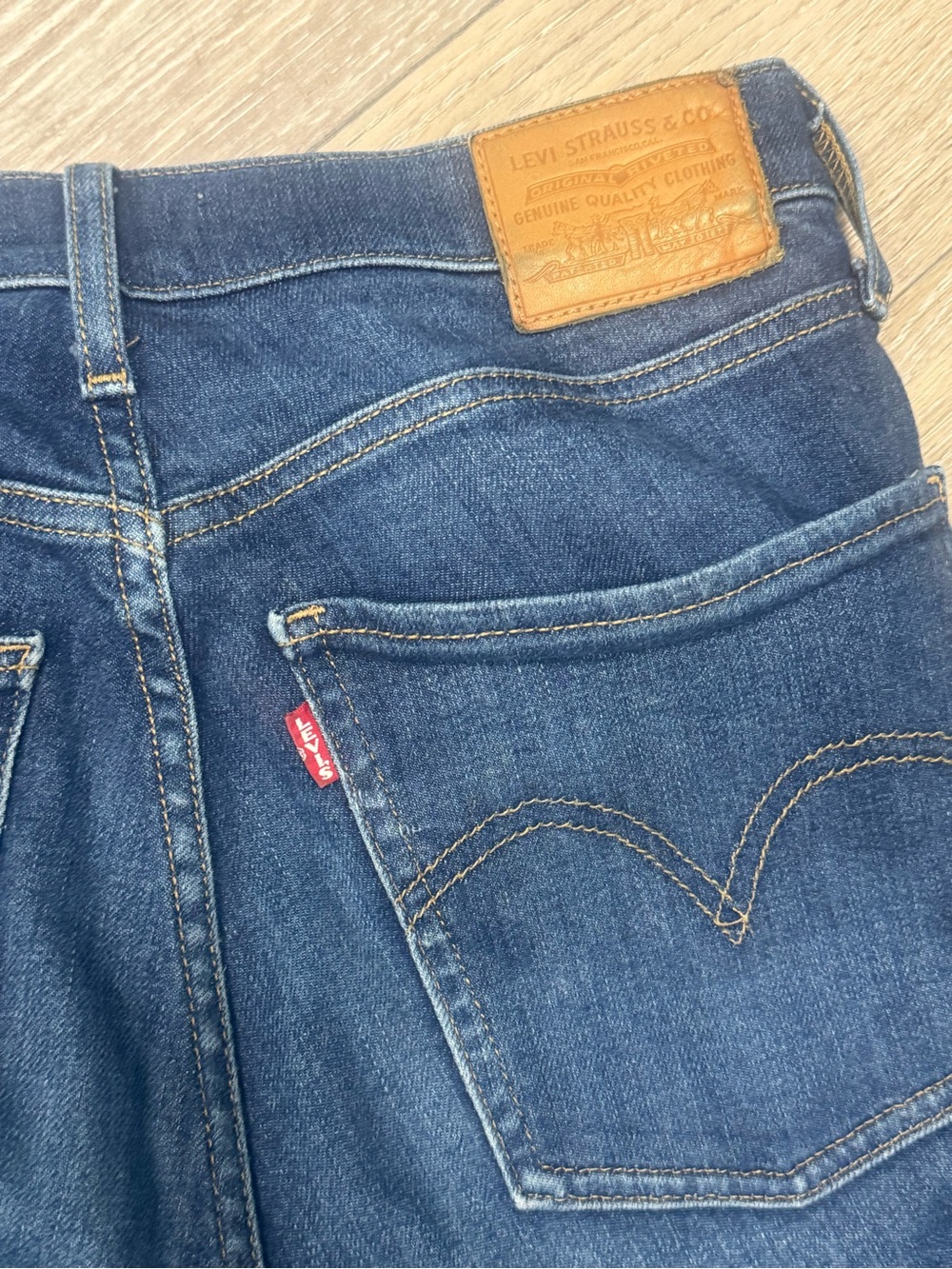 Levi's Mile High Super Skinny Jeans - Indigo Blue with Gold Stitching